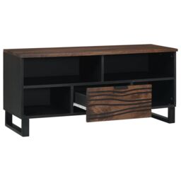 Berkfield Home TV Cabinet - 100 x 33.5 x 46 cm, made from solid mango wood in Brown - Size: 100 x 33.5 x 46 cm - thumbnail 2