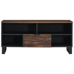 Berkfield Home TV Cabinet - 100 x 33.5 x 46 cm, made from solid mango wood in Brown - Size: 100 x 33.5 x 46 cm - thumbnail 3