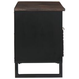 Berkfield Home TV Cabinet - 100 x 33.5 x 46 cm, made from solid mango wood in Brown - Size: 100 x 33.5 x 46 cm - thumbnail 4