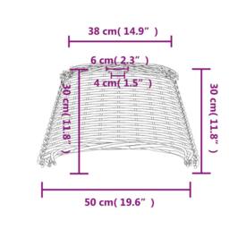 Berkfield Home Charming Ceiling Lamp Shade Brown √ò50x30 cm Wicker - Size: 50x30 cm - thumbnail 7
