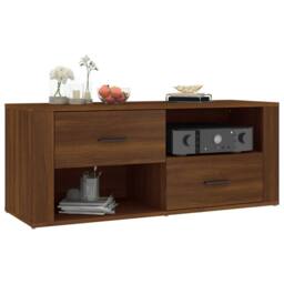 Berkfield Home TV Cabinet Brown Oak 100x35x40 cm Engineered Wood - Size: 100 x 35 x 40 cm - thumbnail 4