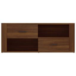 Berkfield Home TV Cabinet Brown Oak 100x35x40 cm Engineered Wood - Size: 100 x 35 x 40 cm - thumbnail 6