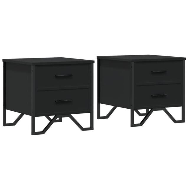 Berkfield Home Bedside Cabinets 2 pcs Black 40x41x40 cm Engineered Wood - Size: 40 x 41 x 40 cm - image 1