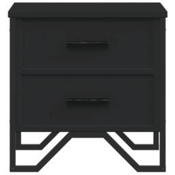 Berkfield Home Bedside Cabinets 2 pcs Black 40x41x40 cm Engineered Wood - Size: 40 x 41 x 40 cm - thumbnail 5