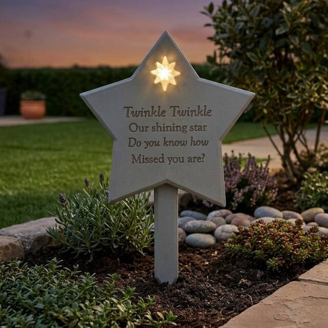 Garden Greatness Memorial Twinkle Twinkle Solar Star Plaque - Size: 2 Pack - image 1