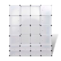 Berkfield Home Modular Cabinet 18 Compartments White 37x146x180.5 cm - thumbnail 4
