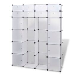 Berkfield Home Modular Cabinet 18 Compartments White 37x146x180.5 cm - thumbnail 2