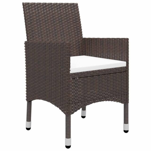 Berkfield Home Beautiful 3 Piece Garden Dining Set with Cushions Brown - image 1