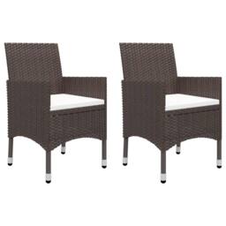 Berkfield Home Beautiful 3 Piece Garden Dining Set with Cushions Brown - thumbnail 3