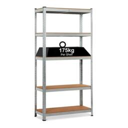 FLAVORA 5 Tier Heavy Duty Garage Storage Rack in Metallic Silver - Size: 10000mm x 520mm - thumbnail 1