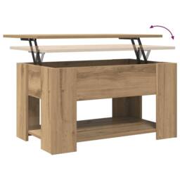 Berkfield Home Modern Coffee Table Artisan Oak 79x49x41 cm Engineered Wood in Brown - Size: 79 x 49 x 41 cm - thumbnail 9