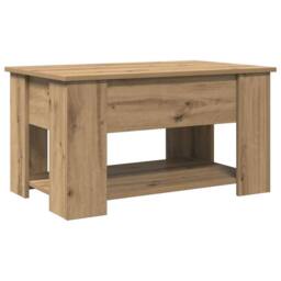 Berkfield Home Modern Coffee Table Artisan Oak 79x49x41 cm Engineered Wood in Brown - Size: 79 x 49 x 41 cm - thumbnail 7
