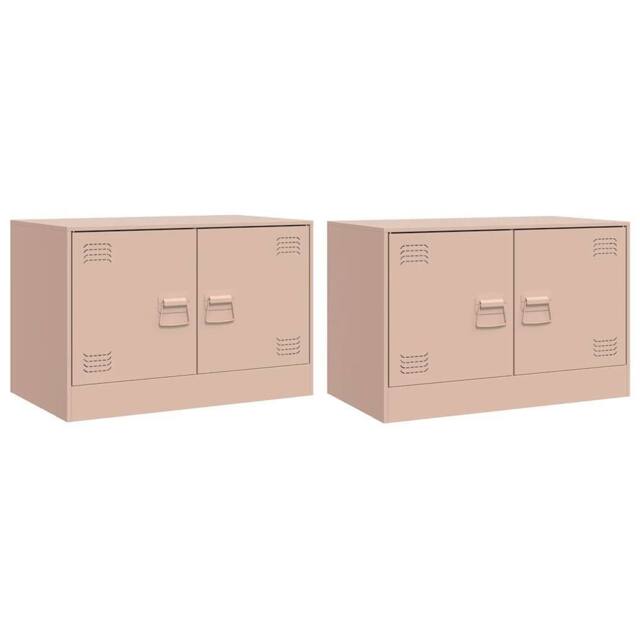 Berkfield Home TV Cabinets 2 pcs Pink 67x39x44 cm Steel - Size: 67 x 39 x 44 cm - image 1