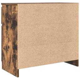 Berkfield Home Sideboard with Drawer Smoked Oak 71x35x65 cm Engineered Wood in Brown - Size: 71 x 35 x 65 cm - thumbnail 8