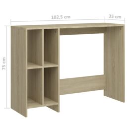 Berkfield Home Notebook Desk Sonoma Oak 102.5x35x75 cm Engineered Wood in Brown - thumbnail 6