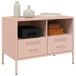 Berkfield Home TV Cabinets 2 pcs Pink 68x39x50.5 cm Steel - thumbnail 4