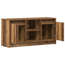 Berkfield Home TV Cabinet with LED Lights - Old Wood, 100x34x50 cm in Engineered Wood in Brown - Size: 100 x 34 x 50 cm - thumbnail 5