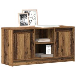 Berkfield Home TV Cabinet with LED Lights - Old Wood, 100x34x50 cm in Engineered Wood in Brown - Size: 100 x 34 x 50 cm - thumbnail 3
