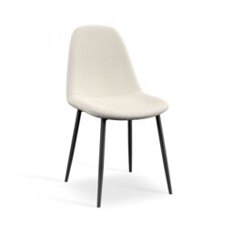 More4Homes Set Of 2 Maya Boucle Dining Chair Modern Padded Seat Metal Legs Kitchen in Ivory - thumbnail 2