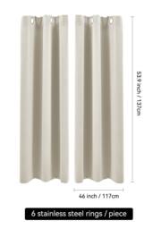 Living and Home 2 Panels Beige Blackout Curtains Polyester Drop Eyelet Curtains for Bedroom and Living Room, 117cm W x 137cm H - thumbnail 6