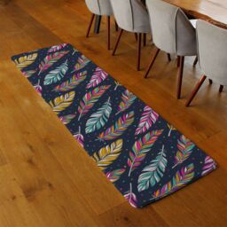 Benjamin Tate Design Retro Color Feathers Runner Rug in Natural - Size: 67 cm x 230 cm - thumbnail 2