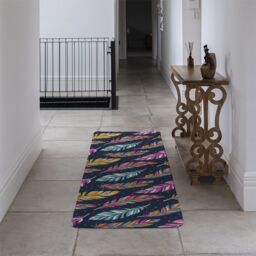 Benjamin Tate Design Retro Color Feathers Runner Rug in Natural - Size: 67 cm x 230 cm - thumbnail 3