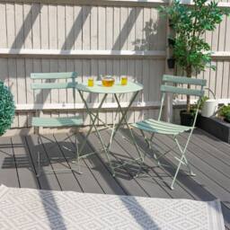 Harbour Housewares 2 Seater Sussex Bistro Set Round in Green - thumbnail 6