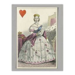 "Artery8 E Le Tellier Victoria Queen of Hearts Card Design Wall Art Print - Size: W12"" x H16""" - thumbnail 1