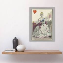"Artery8 E Le Tellier Victoria Queen of Hearts Card Design Wall Art Print - Size: W12"" x H16""" - thumbnail 4