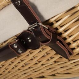 Red Hamper Wicker 45cm Buff Picnic Basket with Cotton Lining in White - thumbnail 5