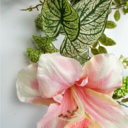Leaf 180cm Artificial Hanging Pink Lily Plant Realistic Garland Trailing in Green - thumbnail 5