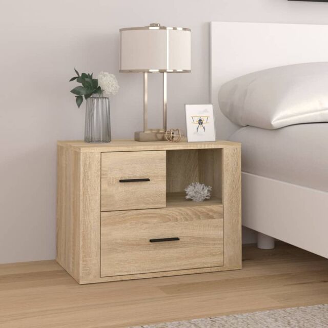 Berkfield Home Bedside Cabinet Sonoma Oak 60x36x45 cm Engineered Wood in Brown - Size: 60 x 36 x 45 cm - image 1