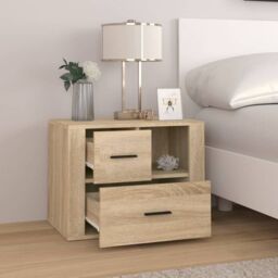 Berkfield Home Bedside Cabinet Sonoma Oak 60x36x45 cm Engineered Wood in Brown - Size: 60 x 36 x 45 cm - thumbnail 3