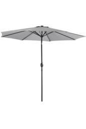 Living and Home Patio Umbrella 3M Large Traditional Parasol with Resin Base in Light Grey - thumbnail 4
