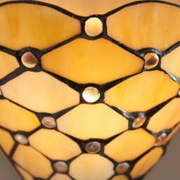 Loops Tiffany Glass Geometric Wall Light - Matt Black Steel - 40W E14 Golf Bulb Needed - thumbnail 2