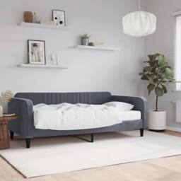 Berkfield Home Daybed with Mattress Dark Grey 90x190 cm Velvet - thumbnail 2