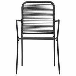 Berkfield Home Garden Chairs 4 pcs Cotton Rope & Steel Black - thumbnail 3