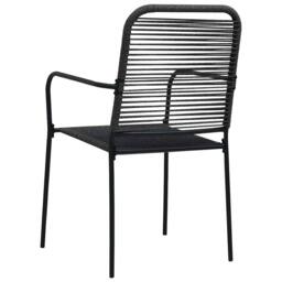 Berkfield Home Garden Chairs 4 pcs Cotton Rope & Steel Black - thumbnail 5