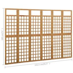 Berkfield Home 6-Panel Room Divider/Trellis Solid Fir Wood 242.5x180 cm in Brown - thumbnail 6