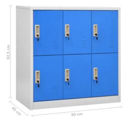 Berkfield Home Locker Cabinets 2 pcs Light Grey & Blue 90x45x92.5 cm Steel - thumbnail 9