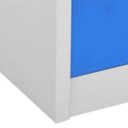 Berkfield Home Locker Cabinets 2 pcs Light Grey & Blue 90x45x92.5 cm Steel - thumbnail 7