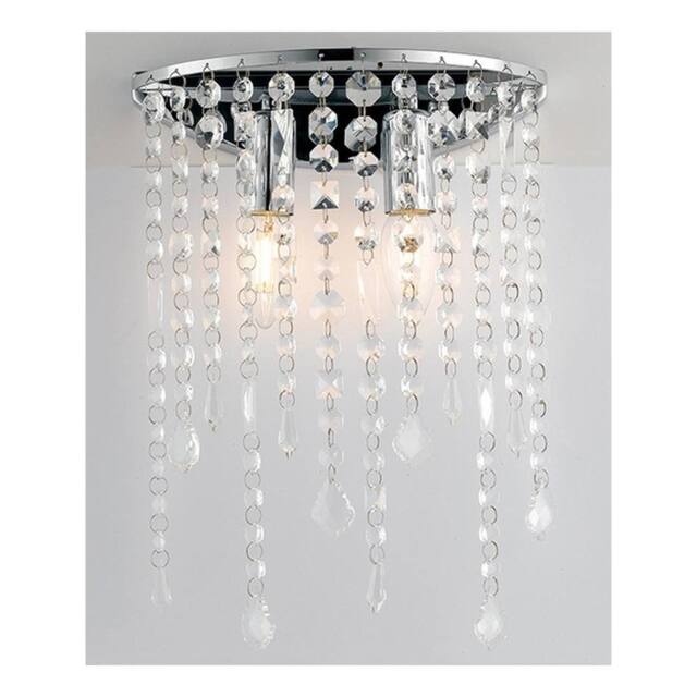 Netlighting BREEZE Wall Light Chrome K9 Crystals 25x35cm in Silver - Size: 25x35 cm