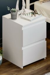 Home Discount Vida Designs Denver 2 Drawer Bedside Chest 400 x 295 x 295 mm in White - thumbnail 4