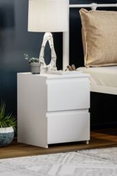 Home Discount Vida Designs Denver 2 Drawer Bedside Chest 400 x 295 x 295 mm in White - thumbnail 1