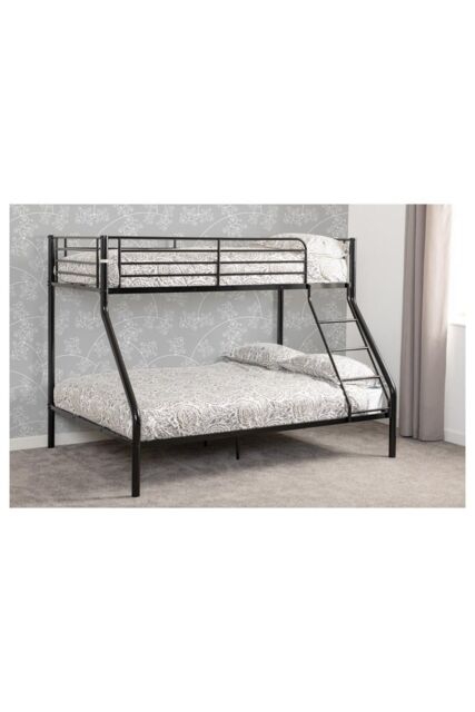 Seconique Tandi Triple Sleeper Bunk Bed (Single top bunk / Double bottom bunk) in Black - image 1