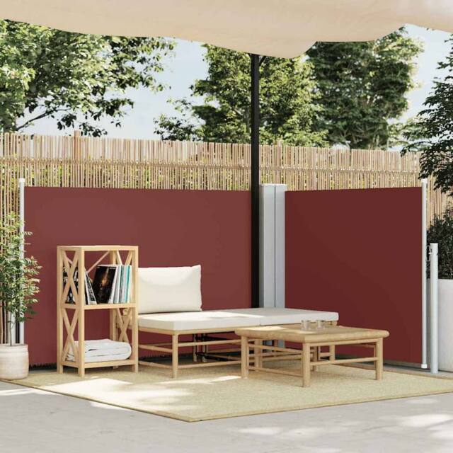 Berkfield Home Retractable Side Awning Brown 120x1000 cm in Burgundy - image 1