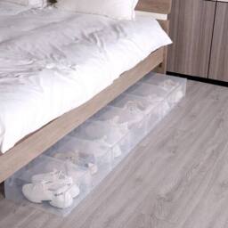 VOGREX 6X Plastic Shoe Storage Boxes Clear Stackable Organiser Drawer - thumbnail 5