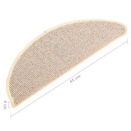 Berkfield Home Carpet Stair Treads 15 pcs White & Brown 65x21x4 cm in Beige - Size: Medium - thumbnail 9
