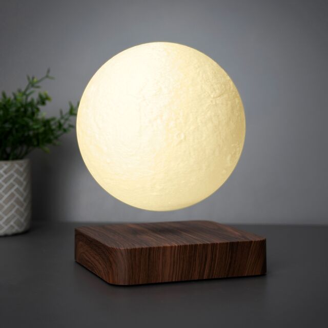 Menkind RED5 3D Floating Moon Lamp With Magical Magnetic Suspension To Brighten Your Space in White - Size: 10 inches - image 1