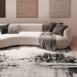 Kukoon Silver Grey Modern Contemporary Abstract Small Doormat Rug 80cm x 150cm - Size: 80 cm x 150 cm - thumbnail 4